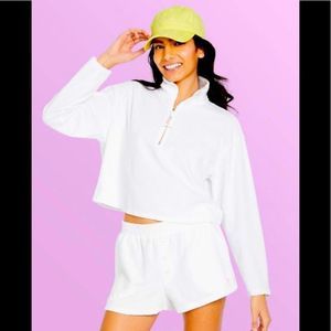 Cropped half Zip Sweatshirt - Stoney Clover Lane x Target White sz S